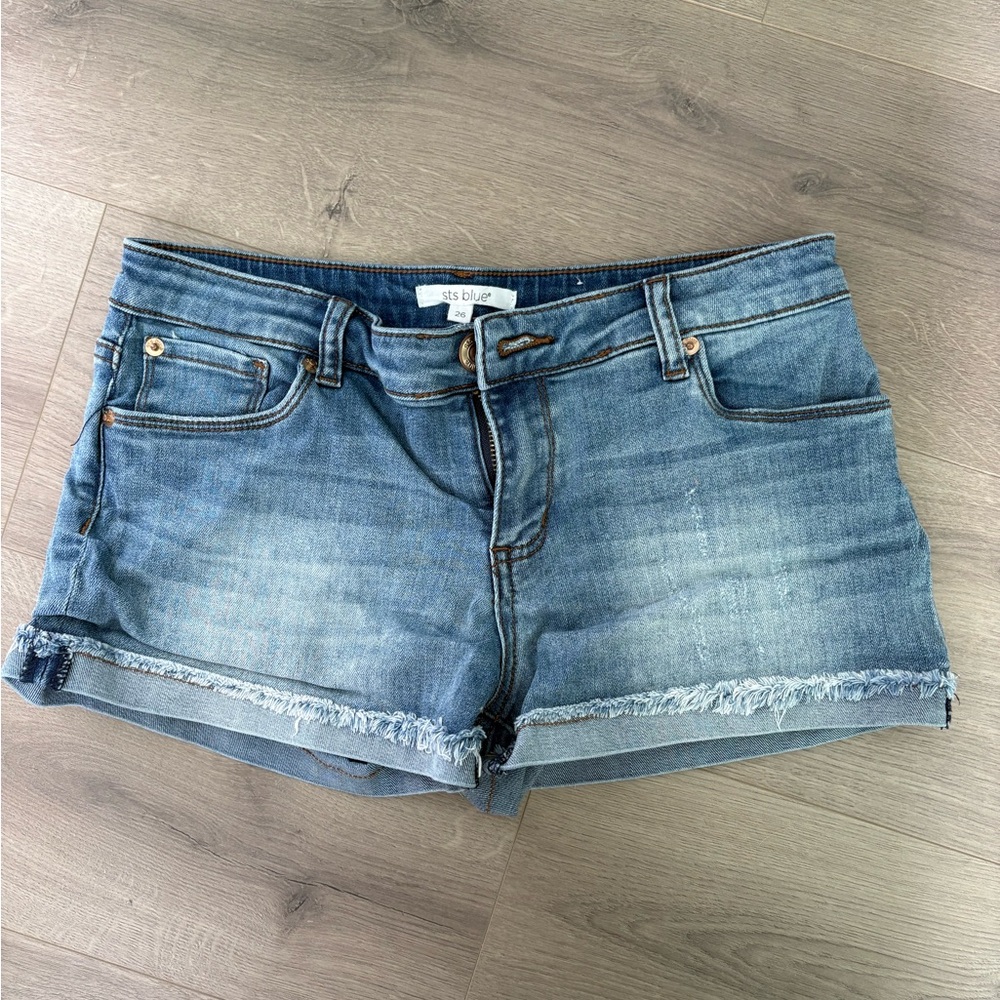 STS Blue Women's Distressed Denim Shorts - Medium Blue